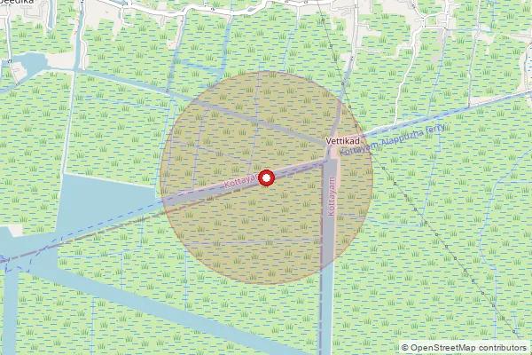 Map showing approximate area covered by Pincode 689109 — Tiruvanvandur So, Alappuzha