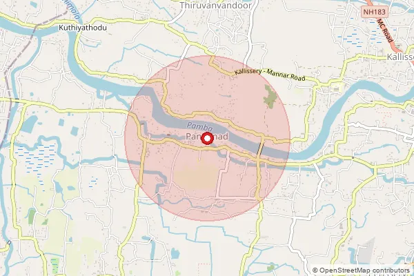 Map showing approximate area covered by Pincode 689124 — Vazharmangalam Bo, Alappuzha