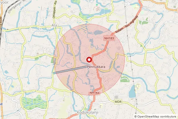 Map showing approximate area covered by Pincode 689126 — Ala So Alappuzha, Alappuzha