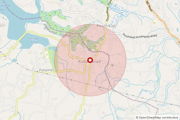 Map showing approximate area covered by Pincode 689512 — Kudassanad So, Alappuzha