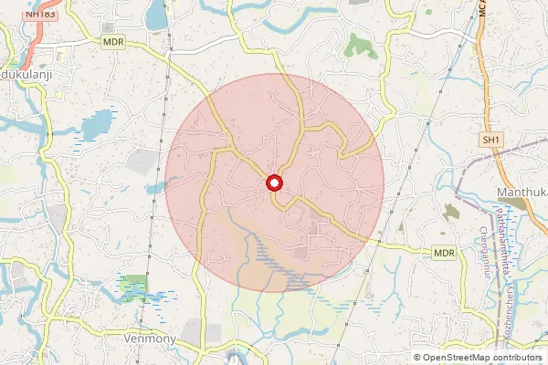 Map showing approximate area covered by Pincode 689521 — Kozhuvallur So, Alappuzha