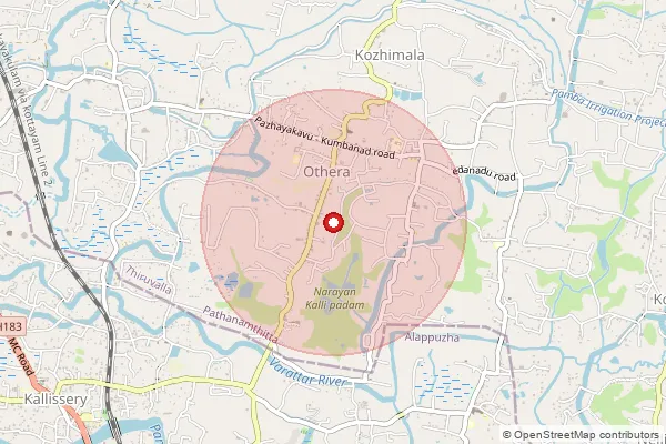 Map showing approximate area covered by Pincode 689546 — Othera So, Pathanamthitta