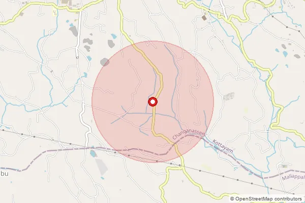 Map showing approximate area covered by Pincode 689583 — Kallooppara So, Pathanamthitta