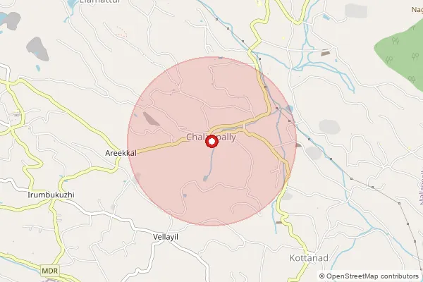 Map showing approximate area covered by Pincode 689586 — Chalappally Bo, Pathanamthitta