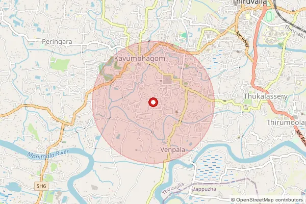 Map showing approximate area covered by Pincode 689592 — Perumpatty So, Pathanamthitta