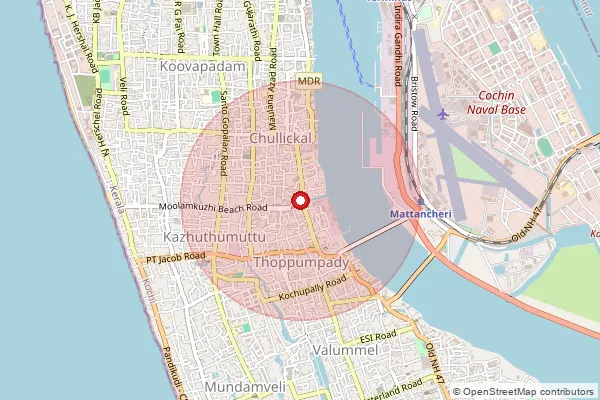 Map showing approximate area covered by Pincode 689597 — Thuruthicaud So, Pathanamthitta