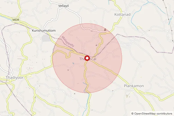 Map showing approximate area covered by Pincode 689613 — Theodical So, Pathanamthitta