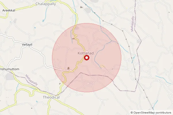 Map showing approximate area covered by Pincode 689615 — Kariamplavu Bo, Pathanamthitta