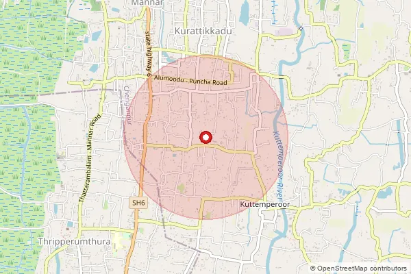 Map showing approximate area covered by Pincode 689623 — Kuttemperur So, Alappuzha