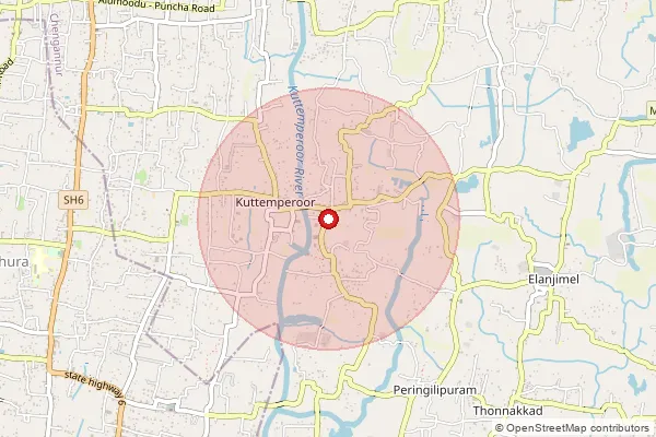 Map showing approximate area covered by Pincode 689624 — Ennakkad So, Alappuzha