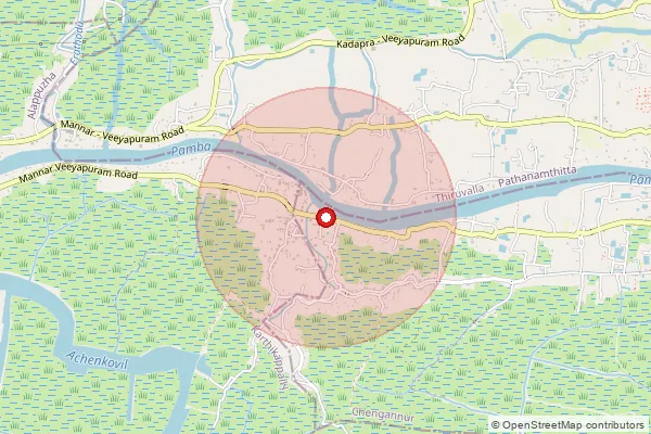 Map showing approximate area covered by Pincode 689627 — Melpadom So, Alappuzha