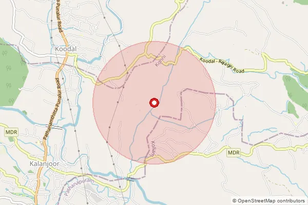 Map showing approximate area covered by Pincode 689654 — Kozhencherry  Thekkemala So, Pathanamthitta