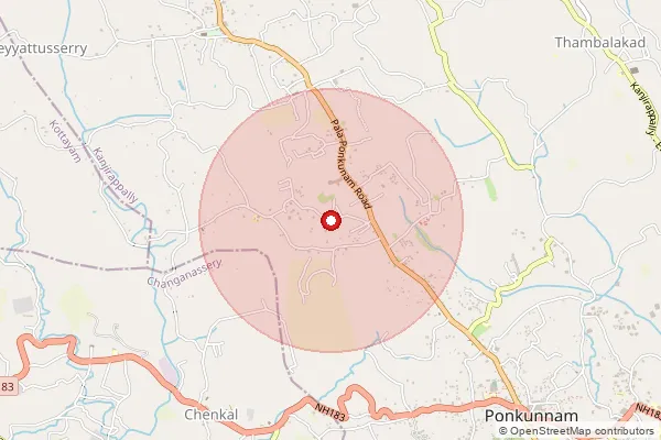 Map showing approximate area covered by Pincode 689661 — Kumpalampoika So, Pathanamthitta