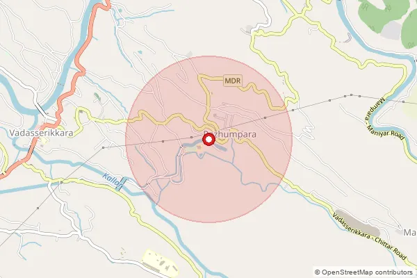 Map showing approximate area covered by Pincode 689662 — Pezhumpara Bo, Pathanamthitta