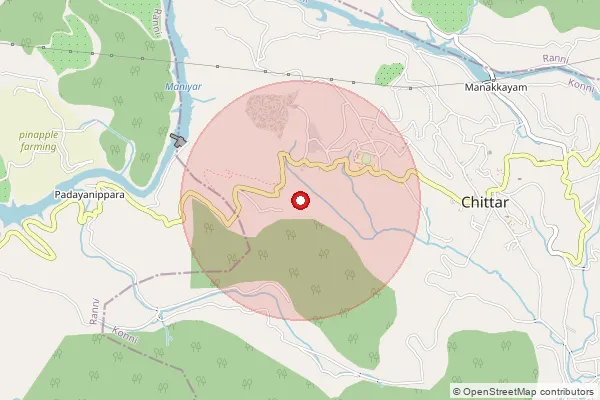 Map showing approximate area covered by Pincode 689663 — Neeliplavu Bo, Pathanamthitta