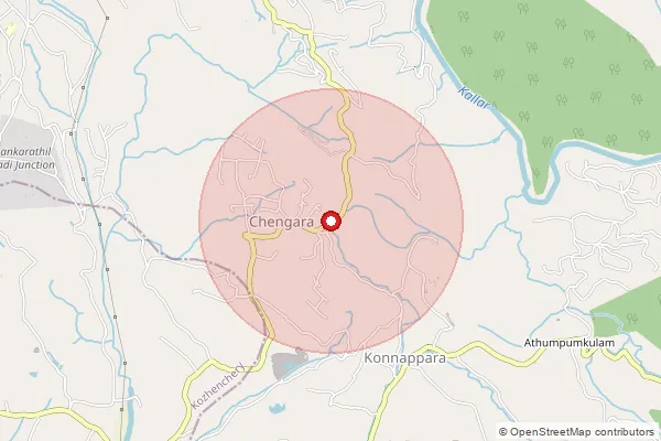 Map showing approximate area covered by Pincode 689664 — Thalachira Eram Bo, Pathanamthitta