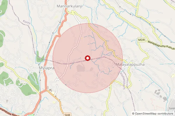 Map showing approximate area covered by Pincode 689671 — Chengalthadom Bo, Pathanamthitta