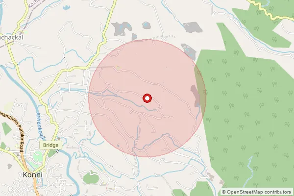 Map showing approximate area covered by Pincode 689692 — Attachakkal Bo, Pathanamthitta