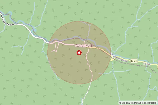 Map showing approximate area covered by Pincode 689696 — Kamukumcherry Bo, Kollam
