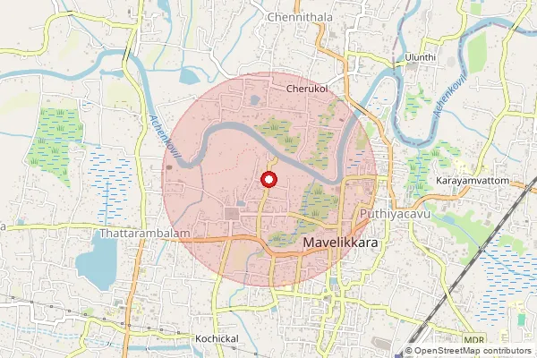 Map showing approximate area covered by Pincode 690103 — Kandiyoor Bo, Alappuzha