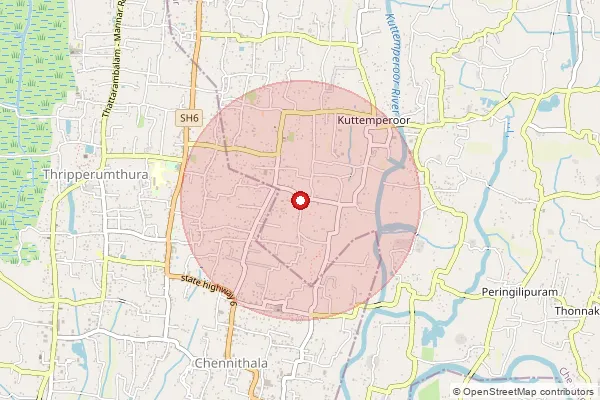 Map showing approximate area covered by Pincode 690104 — Ezhakadavu Bo, Alappuzha