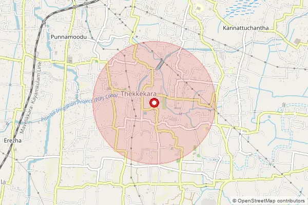 Map showing approximate area covered by Pincode 690107 — Varenickal Bo, Alappuzha