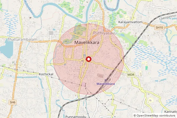 Map showing approximate area covered by Pincode 690108 — Eravankara Bo, Alappuzha