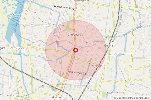 Map showing approximate area covered by Pincode 690508 — Pathiyoor Bo, Alappuzha