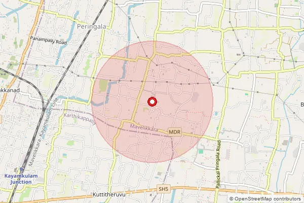 Map showing approximate area covered by Pincode 690510 — Olakettiambalam So, Alappuzha