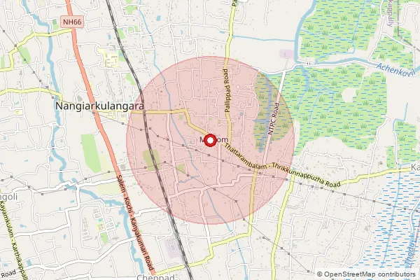 Map showing approximate area covered by Pincode 690511 — Muttomalleppey So, Alappuzha