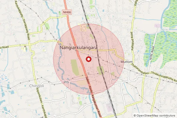 Map showing approximate area covered by Pincode 690513 — Akamkudy Bo, Alappuzha