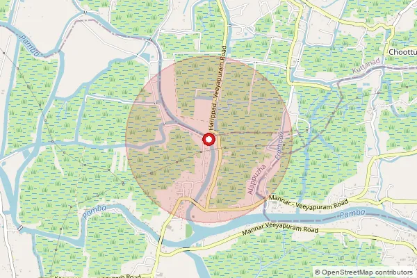 Map showing approximate area covered by Pincode 690514 — Payipad Bo, Alappuzha