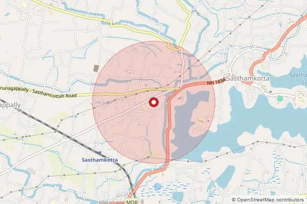 Map showing approximate area covered by Pincode 690521 — Pallisserickal Bo, Kollam