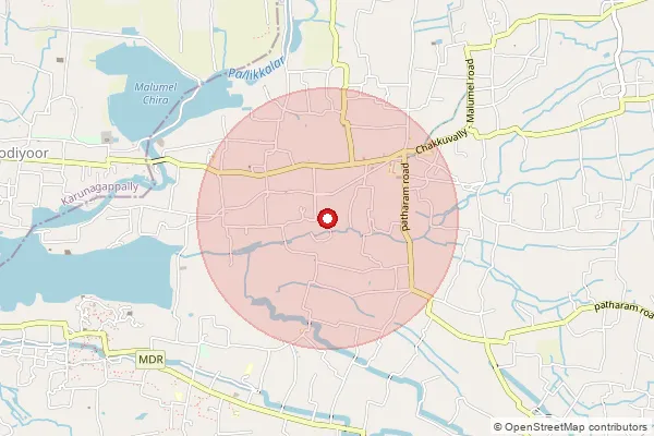 Map showing approximate area covered by Pincode 690522 — Thengamom Bo, Pathanamthitta