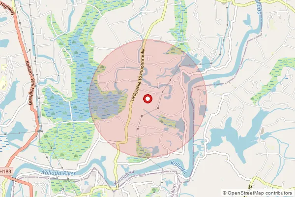 Map showing approximate area covered by Pincode 690540 — Karimthottuva Bo, Kollam