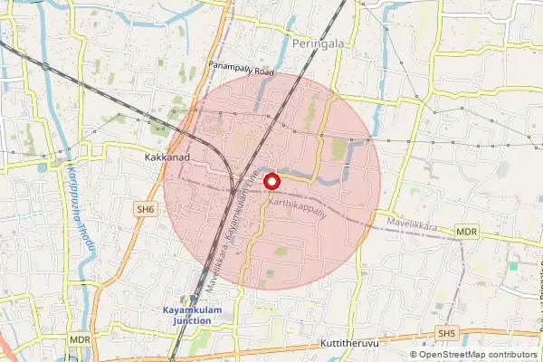 Map showing approximate area covered by Pincode 690559 — Perungala So, Alappuzha