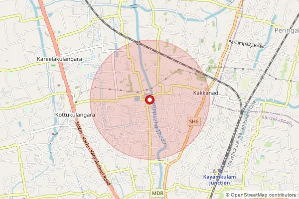 Map showing approximate area covered by Pincode 690572 — Kareelakulangara So, Alappuzha