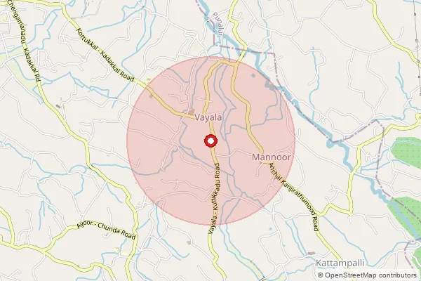 Map showing approximate area covered by Pincode 691306 — Edamulackal Bo, Kollam