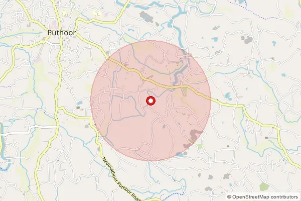 Map showing approximate area covered by Pincode 691507 — Iverkala East Bo, Kollam