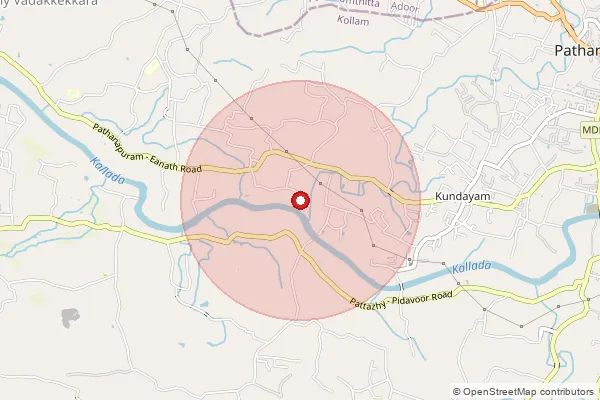 Map showing approximate area covered by Pincode 691522 — Thekketheri Bo, Kollam