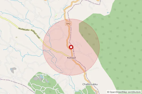 Map showing approximate area covered by Pincode 691541 — Madathara So, Kollam
