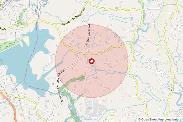 Map showing approximate area covered by Pincode 691543 — Cherupoika Bo, Kollam