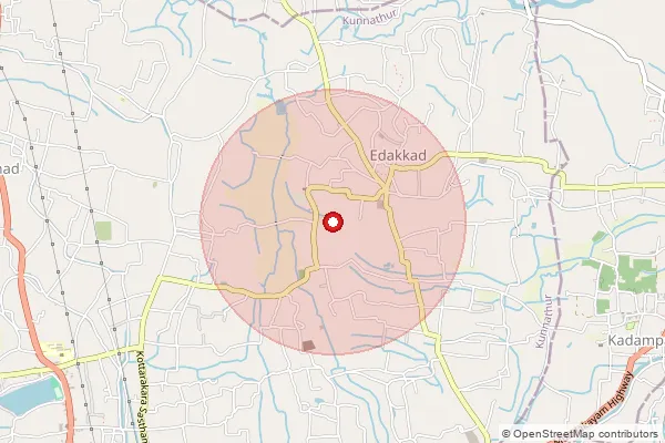 Map showing approximate area covered by Pincode 691552 — Thuvayur South Bo, Pathanamthitta