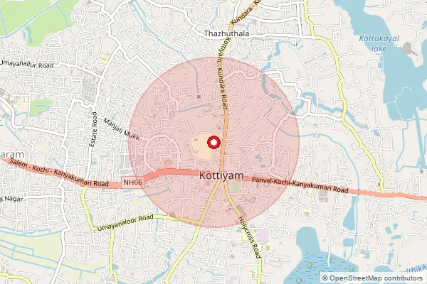 Map showing approximate area covered by Pincode 691571 — Mylakkadu Bo, Kollam