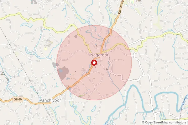 Map showing approximate area covered by Pincode 695102 — Alamcode So, Thiruvananthapuram