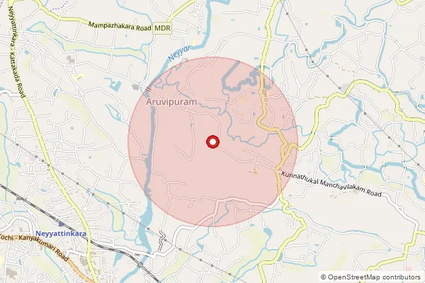 Map showing approximate area covered by Pincode 695126 — Perumpazhuthoor So, Thiruvananthapuram