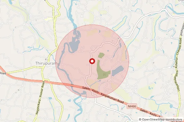 Map showing approximate area covered by Pincode 695134 — Vlathankara So, Thiruvananthapuram