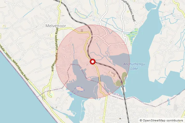 Map showing approximate area covered by Pincode 695318 — Vennicode So, Thiruvananthapuram