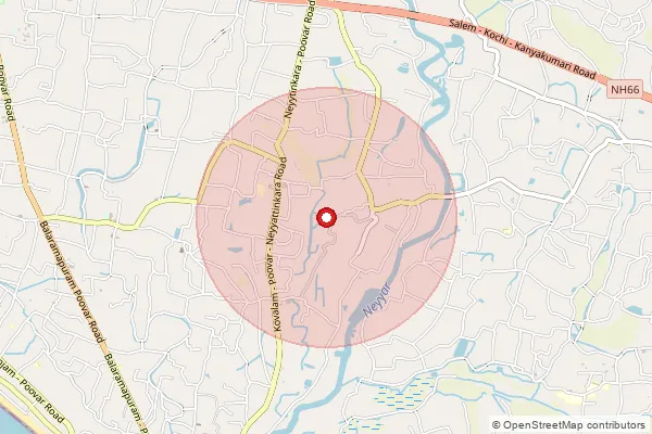 Map showing approximate area covered by Pincode 695525 — Kanjampazhanji Bo, Thiruvananthapuram