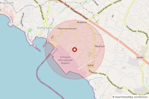 Map showing approximate area covered by Pincode 695528 — Naruvamoodu So, Thiruvananthapuram